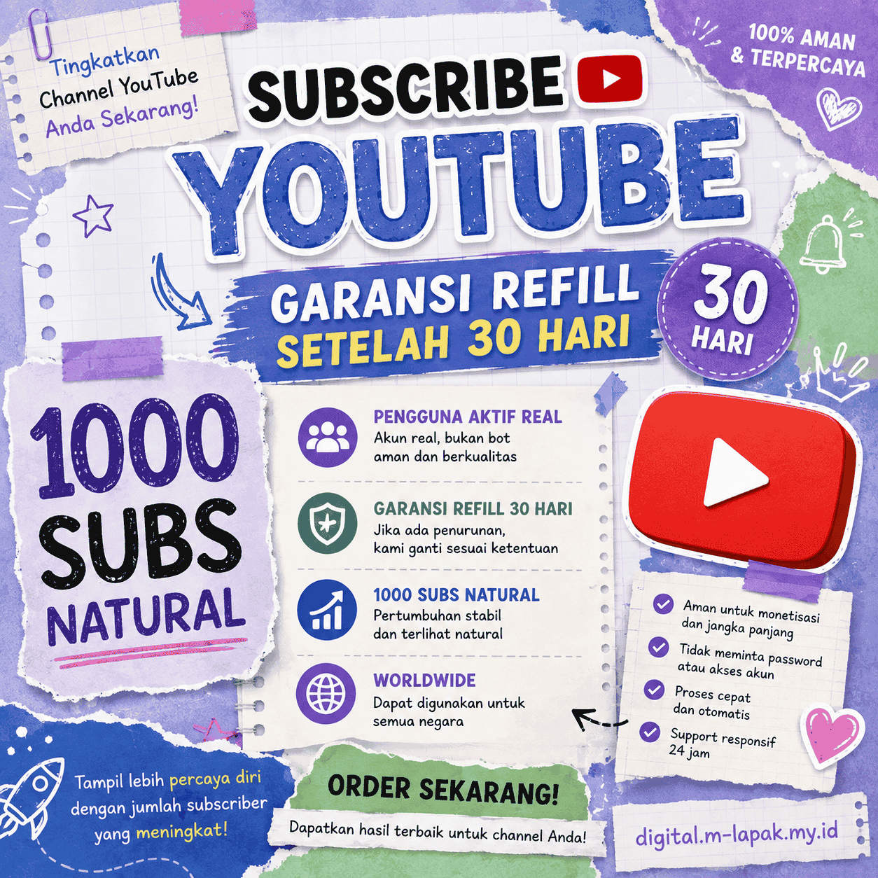 Tambah 1000 Subscribe Youtube Worldwide